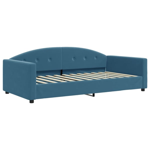 vidaXL daybed med udtræk og skuffer 100x200 cm velour blå