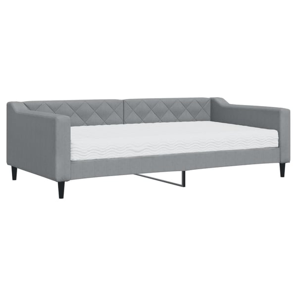 vidaXL daybed med madras 100x200 cm stof lysegrå