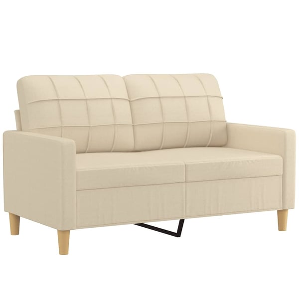 vidaXL sofasæt 4 dele med hynder stof cremefarvet