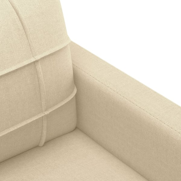vidaXL sofasæt 3 dele med hynder stof cremefarvet