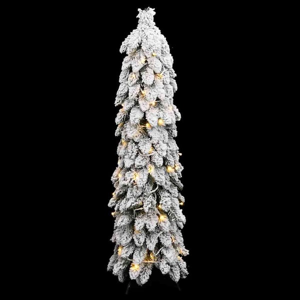 vidaXL kunstigt juletræ med 80 LED'er og sne 150 cm