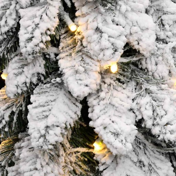 vidaXL kunstigt juletræ med 80 LED'er og sne 150 cm