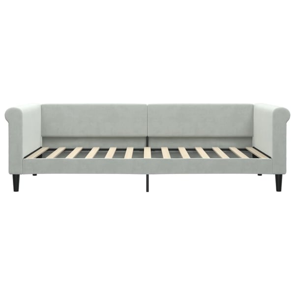 vidaXL daybed med udtræk og skuffer 90x200 cm velour lysegrå