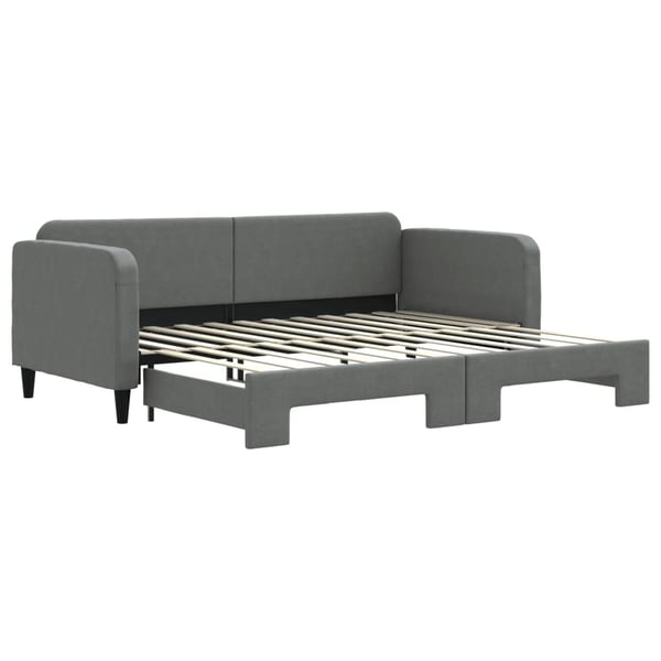 vidaXL daybed med udtræk 90x200 cm stof mørkegrå