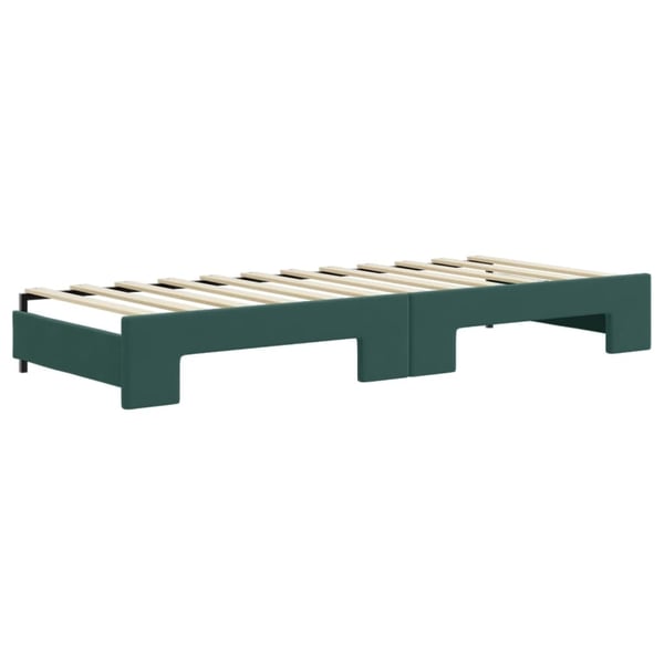vidaXL daybed med udtræk og skuffer 80x200 cm velour mørkegrøn