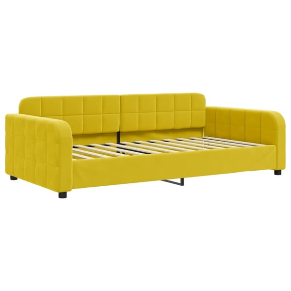 vidaXL daybed med udtræk og madras 100x200 cm velour gul
