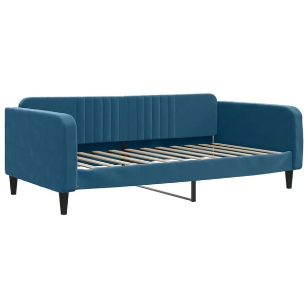 vidaXL daybed med udtræk og skuffer 100x200 cm velour blå