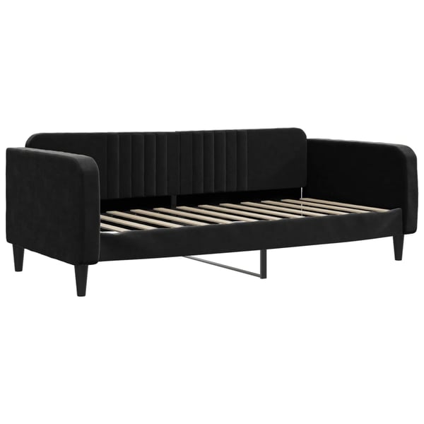 vidaXL daybed med udtræk og madras 100x200 cm velour sort