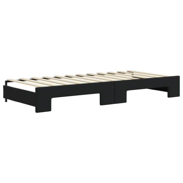 vidaXL daybed med udtræk og skuffer 90x200 cm velour sort