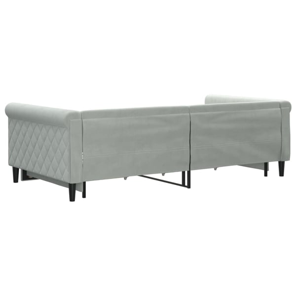 vidaXL daybed med udtræk og skuffer 100x200 cm velour lysegrå