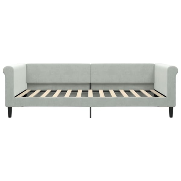 vidaXL daybed med udtræk og skuffer 100x200 cm velour lysegrå