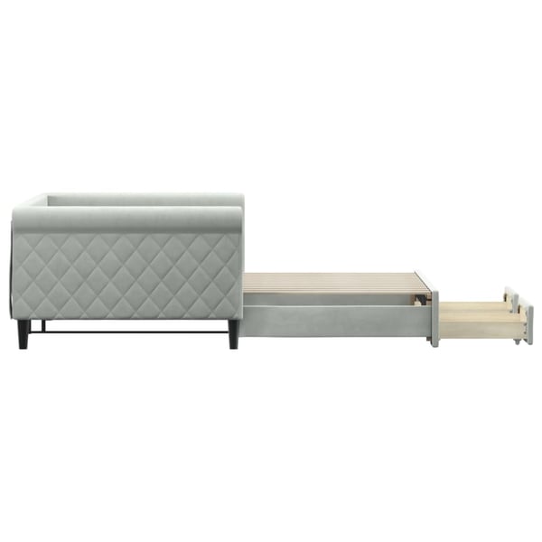 vidaXL daybed med udtræk og skuffer 100x200 cm velour lysegrå