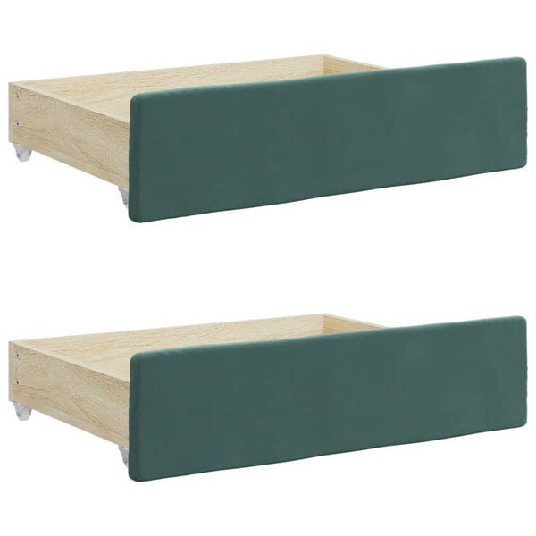 vidaXL daybed med udtræk og skuffer 80x200 cm velour mørkegrøn