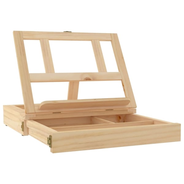 vidaXL Bordstaffeli med skuff 33,5x25,5x7 cm heltre furu