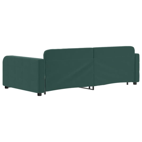 vidaXL daybed med udtræk og skuffer 100x200 cm velour mørkegrøn
