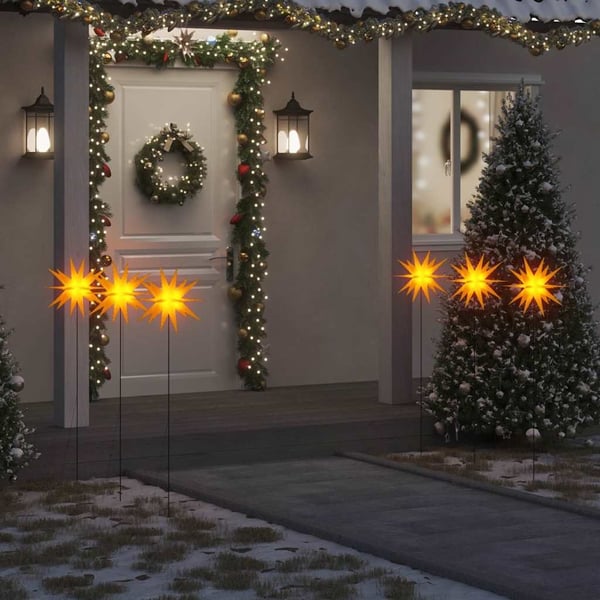 vidaXL Julelys med plugger og LED 3 stk foldbar gul 35 cm