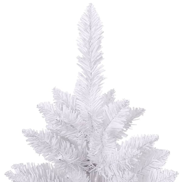 vidaXL kunstigt juletræ med juletræsfod 240 cm hængslet hvid