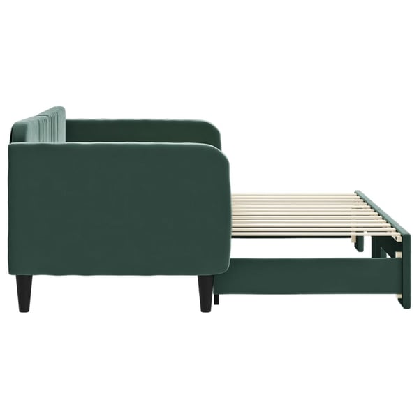 vidaXL Dagbädd utdragbar mörkgrön 80x200 cm sammet