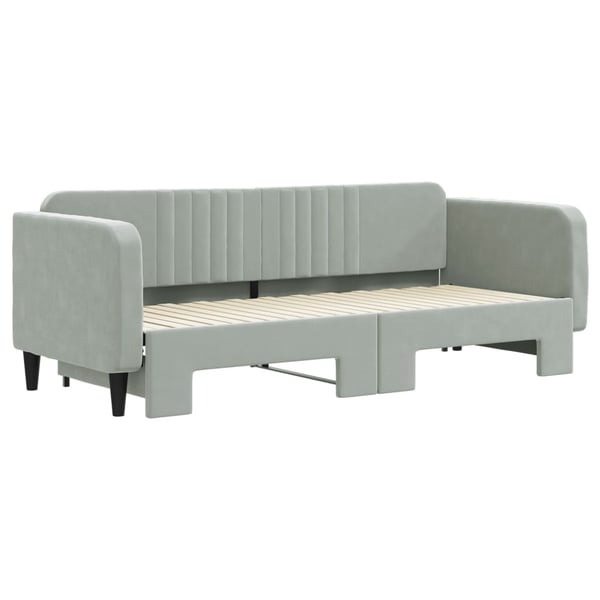 vidaXL daybed med udtræk 80x200 cm velour lysegrå