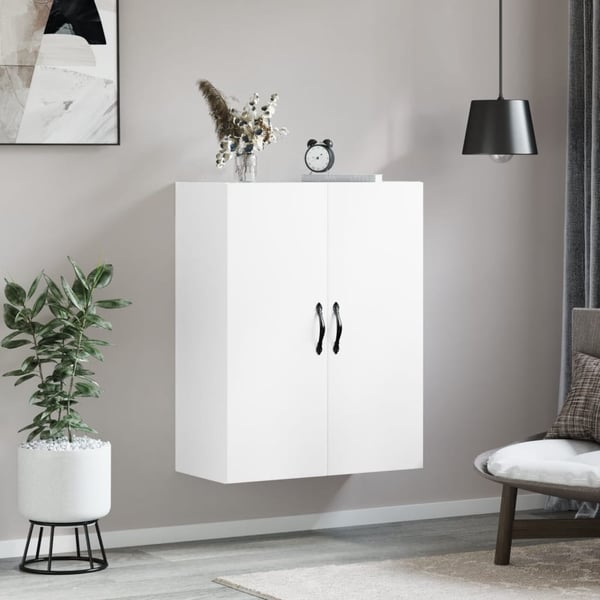 vidaXL Veggmontert skap hvit 69,5x34x90 cm konstruert tre