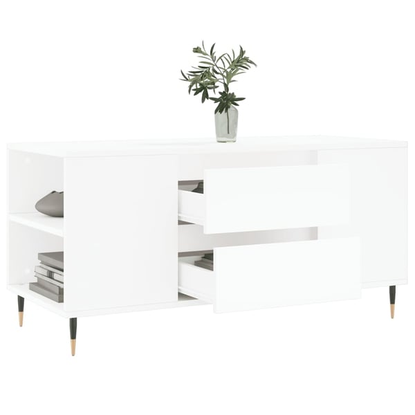 vidaXL Salongbord hvit 102x44,5x50 cm konstruert tre