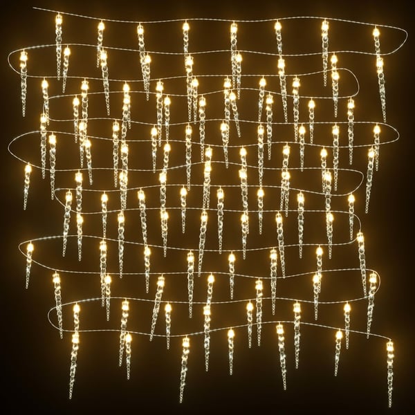 vidaXL Juleislampe 100 LED-lys varm hvit 10 m akryl PVC