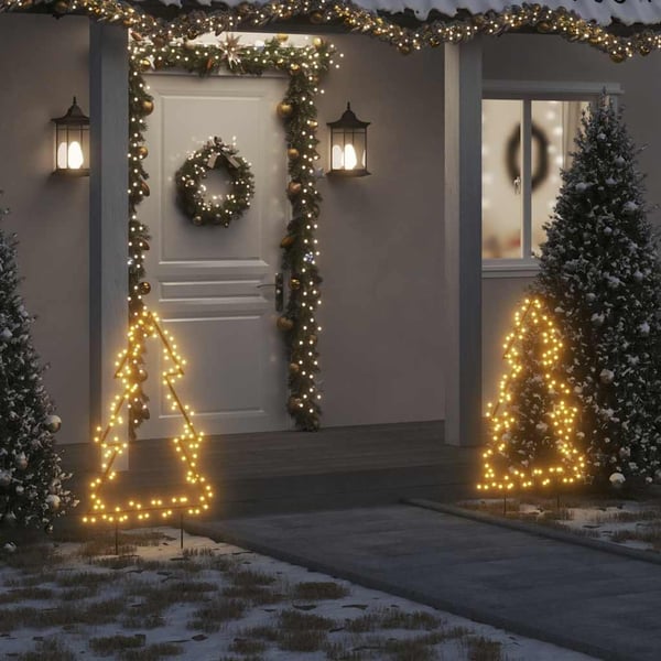 vidaXL Julelysdekorasjon med plugger tre 115 LEDs 90 cm