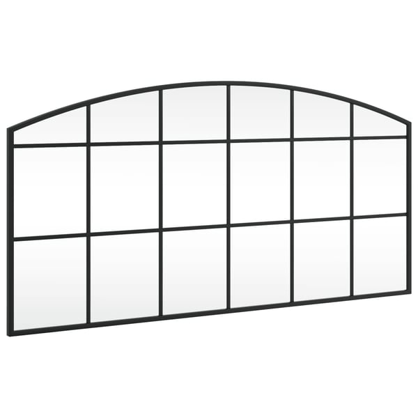 vidaXL Seinäpeili musta 100x50 cm kaari rauta