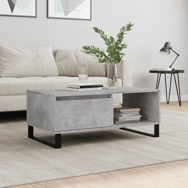 vidaXL Salongbord betonggrå 90x50x36,5 cm konstruert tre