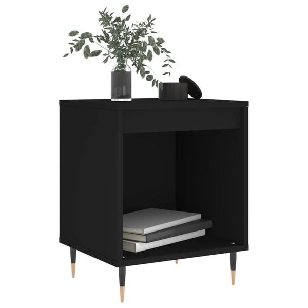 vidaXL sengeborde 2 stk. 40x35x50 cm konstrueret træ sort