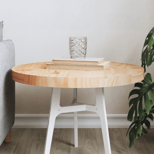 vidaXL Bordplate rund Ø50x3 cm heltre furu