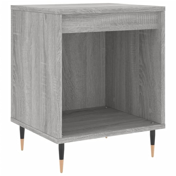 vidaXL sengeborde 2 stk. 40x35x50 cm konstrueret træ grå sonoma-eg
