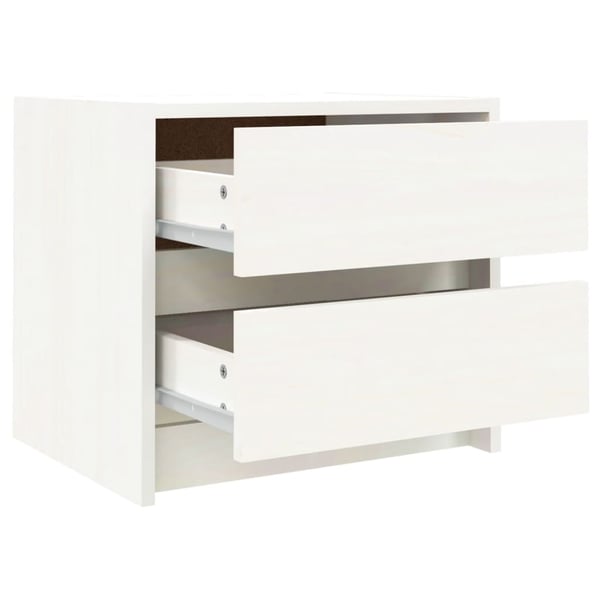 vidaXL Nattbord hvit 40x31x35,5 cm heltre furu