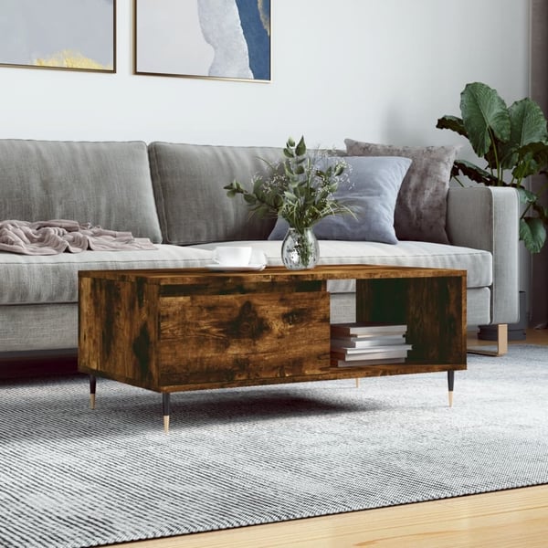 vidaXL sofabord 90x50x36,5 cm konstrueret træ røget egetræsfarve
