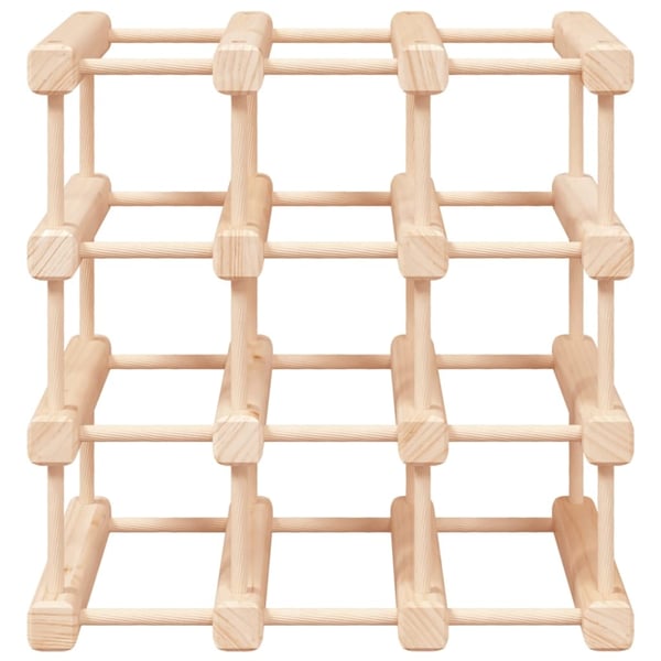 vidaXL Viinipulloteline 12 pullolle 36x23x36 cm täysi mänty