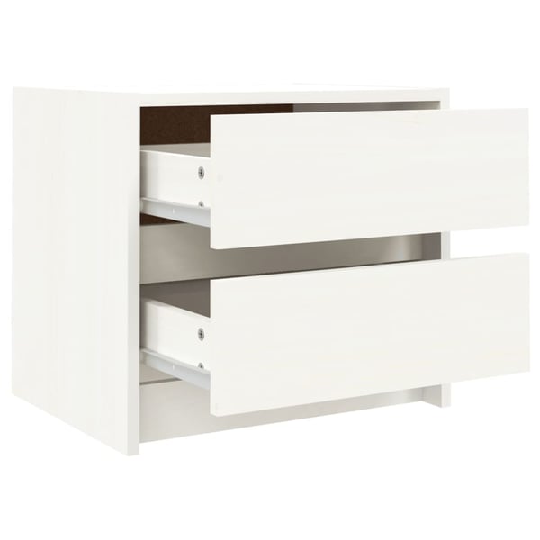 vidaXL sengeborde 2 stk. 40x31x35,5 cm massivt fyrretræ hvid
