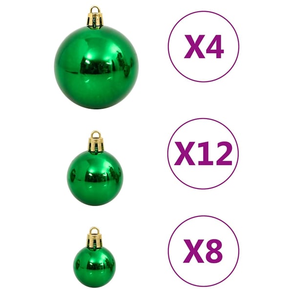 vidaXL Julekulesett 112 deler rød / grønn / gull polystyren
