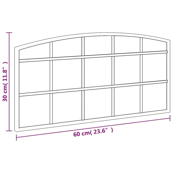 vidaXL Veggspeil svart 60x30 cm buet jern