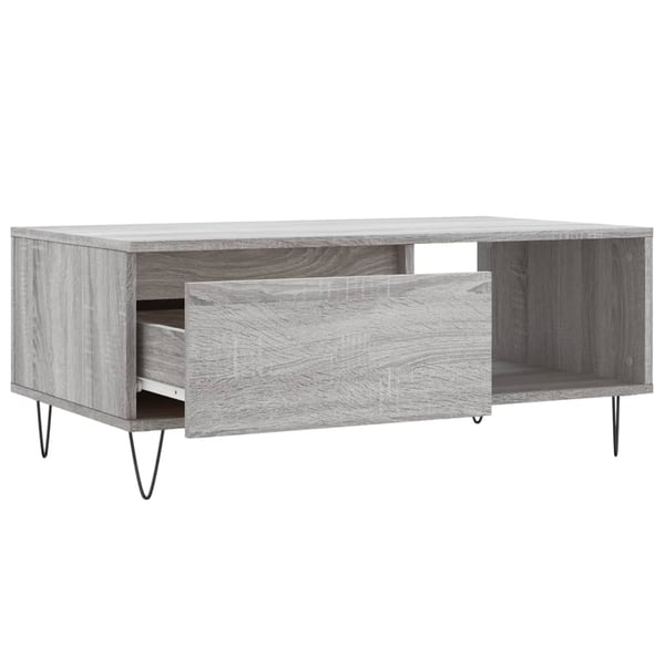 vidaXL Salongbord grå sonoma 90x50x36,5 cm konstruert tre