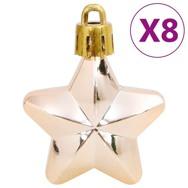 vidaXL Julekulesett 111 deler rosegull polystyren
