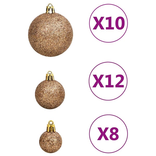 vidaXL Julekulesett 111 deler rosegull polystyren