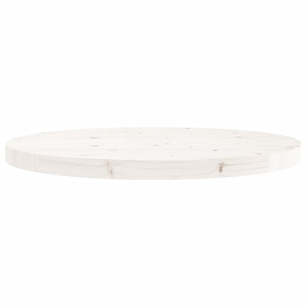 vidaXL Bordplate rund hvit Ø60x3 cm heltre furu