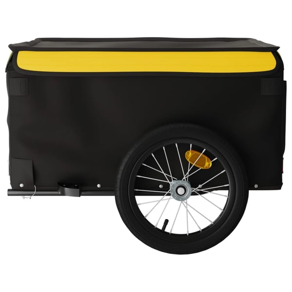 vidaXL Sykkelvogn svart og gul 45 kg jern