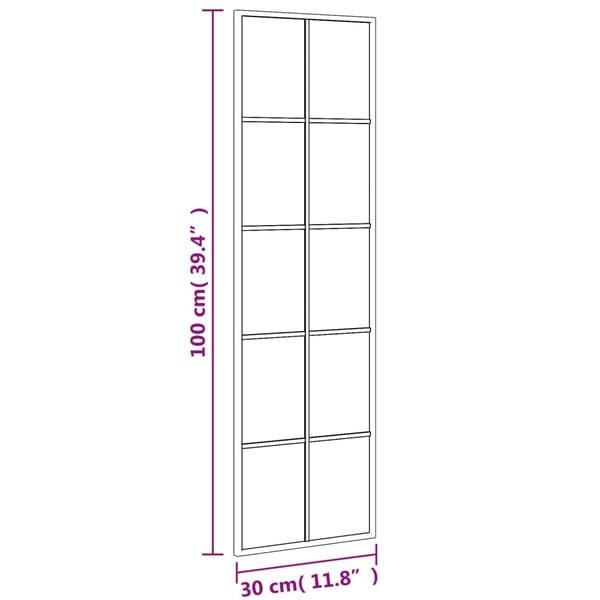 vidaXL vægspejl 30x100 cm rektangulært jern sort