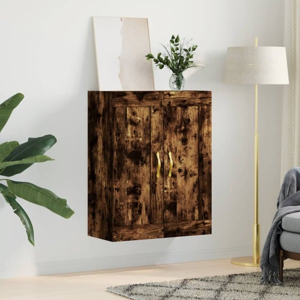 vidaXL Veggskap røkt eik 69,5x34x90 cm konstruert tre