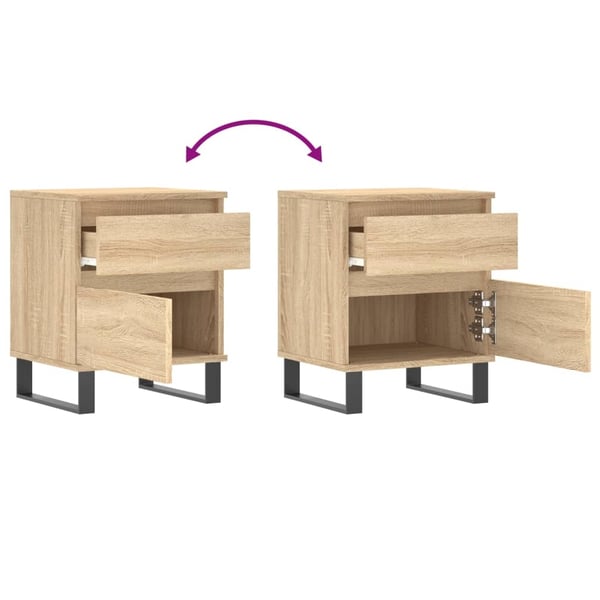 vidaXL Nattbord 2 stk sonoma eik 40x35x50 cm konstruert tre