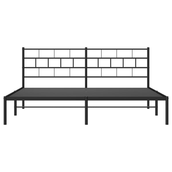 vidaXL Sengeramme i metall med sengegavl svart 180x200 cm
