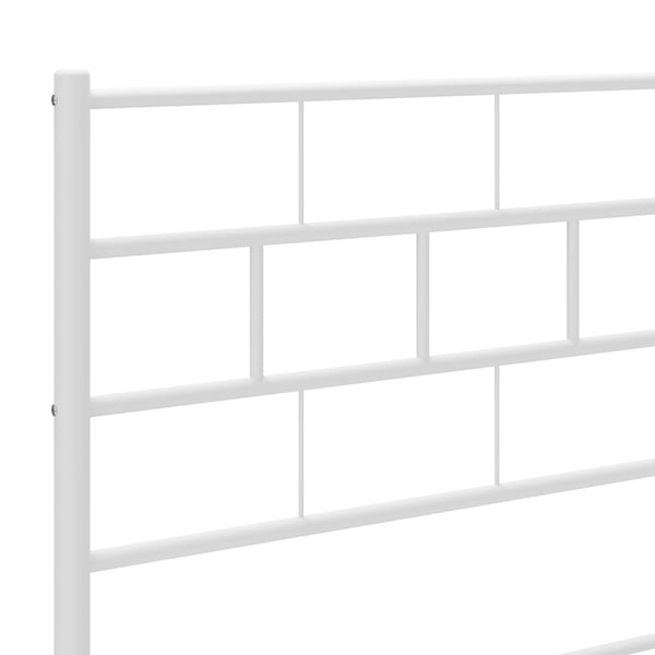 vidaXL Sengeramme i metall med hode- og fotgavl hvit 150x200 cm