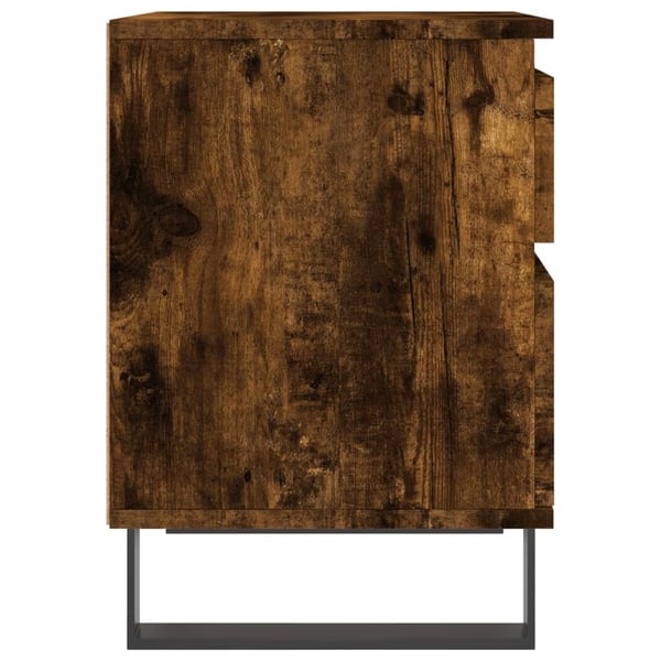 vidaXL sengeborde 2 stk. 40x35x50 cm røget egetræsfarve
