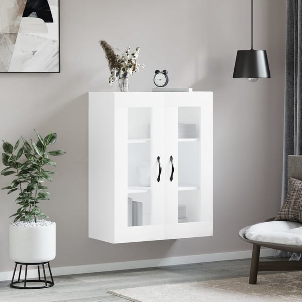 vidaXL Veggmontert skap hvit 69,5x34x90 cm konstruert tre